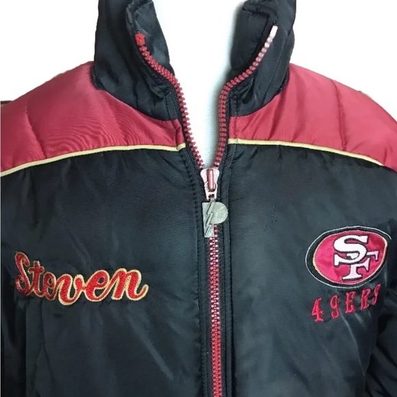 Super Bowl Jacket! San Francisco 49ers Vintage Winter Coat “Steven” Large - Picture 3 of 7